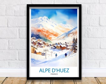 Alpe d'Huez Print Alpe d'Huez Decor Alpe d'Huez Poster Alpe d'Huez Art Alpe d'Huez Wall Art Regalo para los fanáticos del esquí Alpe d'Huez Home Decor
