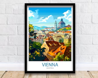 Wien Österreich Reise Poster Wien Wand Dekor Wien Haus Wohnen Dekor Wien Illustration Reise Poster Geschenk für Wien Österreich Home Decor