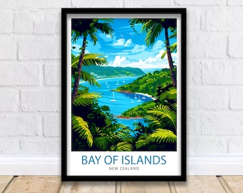 Bay of Islands Nowa Zelandia Podróż Wydruk Dekoracja ścienna Sztuka ścienna Bay of Islands Wisząca dekoracja ścienna Wystrój domu Bay of Islands Prezent Miłośnicy sztuki