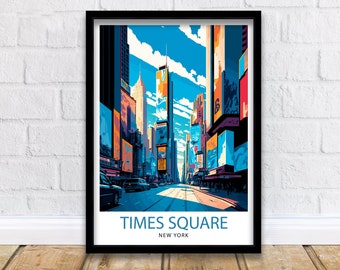 Time Square New York Travel Print| Time Square Wall Decor New York City Travel Poster Time Square Art Print Time Square