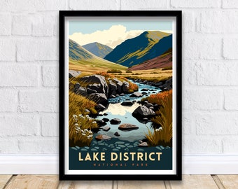 Lake District Travel Print  | Lake District Print | Lake District Art | Lake District Poster | The Lake District | Travel Print