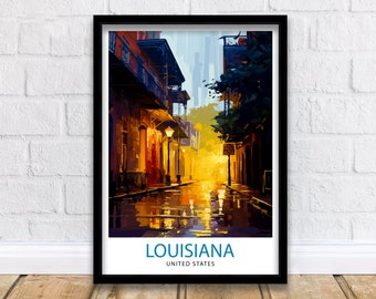Louisiana United States Travel Print| Louisiana Wall Decor Louisiana Poster USA Travel Prints Louisiana Art Print Louisiana