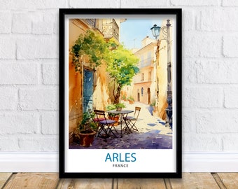 Arles France Travel Print  Arles Wall Decor Arles Home Living Decor Arles France Illustration Travel Poster Gift for Arles France Home Decor