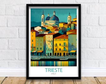 Trieste Italy Travel Print  Trieste Wall Art Trieste Home Decor Italy Travel Poster Trieste Illustration Trieste Gift