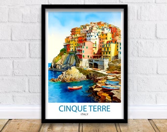 Cinque Terre Italien Reise Druck Cinque Terre Wand Dekor Cinque Terre Illustration Italien Reise Poster Geschenk für Italien Liebhaber Italien Zuhause