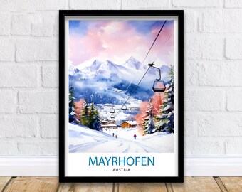 Mayrhofen Austria Print Mayrhofen Decor Mayrhofen Poster Mayrhofen Art Mayrhofen Wall Art Gift for Alpine Fans Mayrhofen Home Decor
