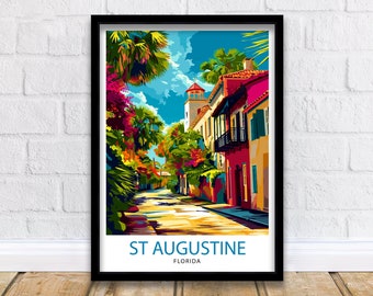 St Augustine Florida Travel Poster St Augustine Wall Decor St Augustine Print| Florida Travel Print St Augustine Art Print St Augustine