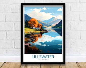 Ullswater Lake District reizen print Lake District muur decor Ullswater Home Living decor Ullswater illustratie reizen poster cadeau voor