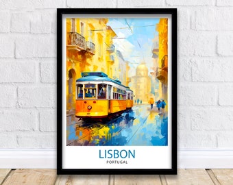 Impressão de viagem de Lisboa, Portugal, decoração de parede, pôster de Lisboa, impressões de viagem de Portugal, impressão de arte de Lisboa, ilustração de Lisboa, arte de parede de Lisboa
