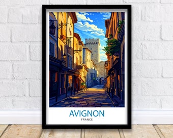 Avignon France Travel Print , Avignon Wall Decor, Avignon Home Living Decor, Avignon France Illustration, Travel Poster Gift for Avignon
