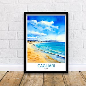 Cagliari Italy Travel Print  Cagliari Wall Decor Cagliari Poster Italy Travel Prints Cagliari Art Print Cagliari Illustration Cagliari Wall