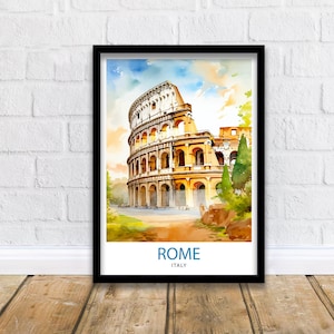 Rome Italy Travel Print  Rome Wall Decor Rome Poster Italy Travel Prints Rome Art Print Rome Illustration Rome Wall Art Italy Print