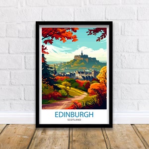 Edinburgh Scotland Travel Print  Edinburgh Wall Art Edinburgh Home Decor Scotland Illustration | Edinburgh Poster | Edinburgh Gift