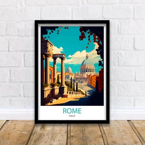 Rom Italien Reise Poster Rom Wand Kunst Italien Reise Poster Rom Home Dekor Italien Illustration Reise Geschenk für Rom Italien Wand Kunst