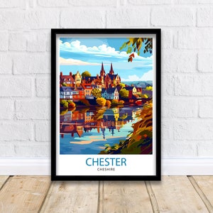 Chester England Travel Print Wall Decor Wall Art Chester Wall Hanging Home Décor Chester Gift Art Lovers UK Art Lover Gift Print Art