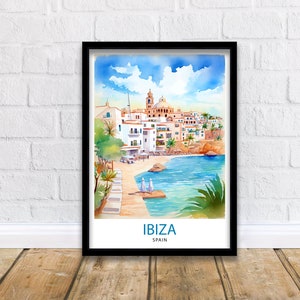 Ibiza Travel Print  Ibiza Wall Art Ibiza Home Decor Ibiza Illustration Travel Poster Gift For Ibiza Lovers Spain Travel Print