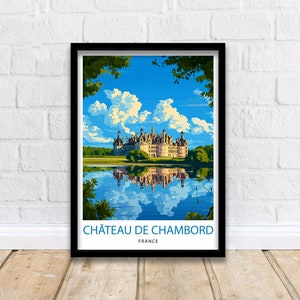 Château de Chambord Print  Loire Valley Castle Art French Renaissance Architecture Poster Historic France Wall Decor Royal Chateau