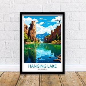 Hanging Lake Colorado Travel Print| Colorado Wall Decor Hanging Lake Poster Rocky Mountain Travel Prints Colorado Art Print Hanging Lake