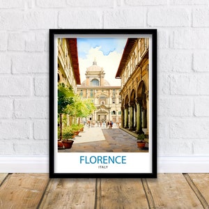 Florence Italy Travel Print  Florence Wall Decor Florence Home Living Decor Florence Italy Illustration Travel Poster Gift for Florence