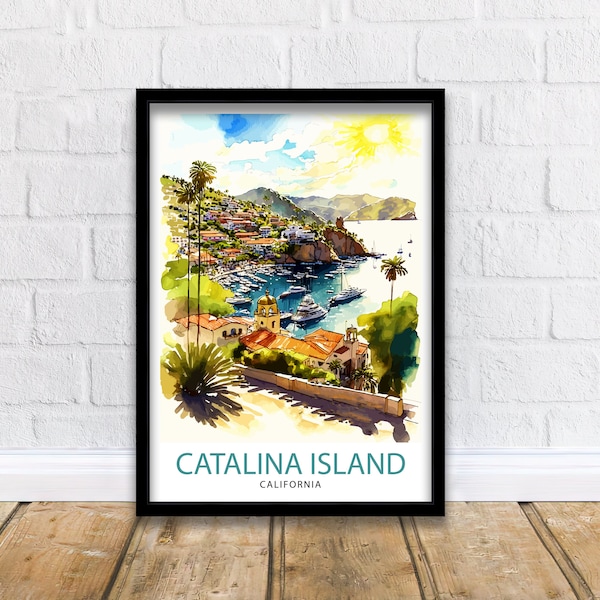 Catalina Island California Travel Print/ Wall Art Decor Catalina Island Ilustración Cartel Regalo para Catalina Island Lover California