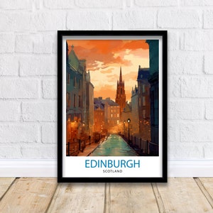 Edinburgh Scotland Travel Print  Edinburgh Wall Art Edinburgh Home Decor Scotland Illustration | Edinburgh Poster | Edinburgh Gift