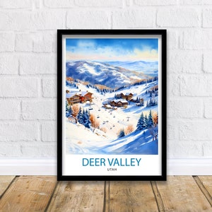 Deer Valley Ski Resort Print Deer Valley Ski Decor Deer Valley Poster Deer Valley Art Print Deer Valley Wall Art Cadeau voor Deer Valley Skiërs