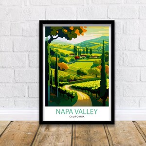 Napa Valley California Travel Print| Napa Valley Wall Art Napa Valley Illustration California Travel Poster Gift For Wine Lovers Napa Valley