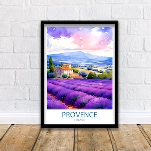 Provence France Travel Print  Provence Wall Decor Provence Home Living Decor Provence France Illustration Travel Poster Gift for Provence