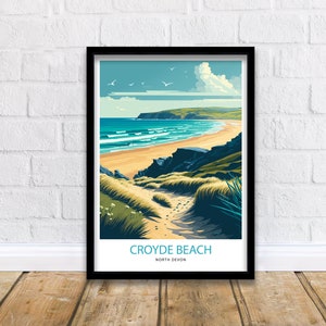 Croyde Bay Travel Print  | Croyde Bay | North Devon| Travel Poster