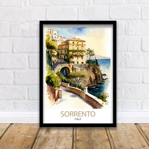 Sorrento Italy Travel Print  Sorrento Wall Art Sorrento Home Decor Sorrento Travel Poster Sorrento Illustration Sorrento Art Print Sorrento