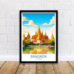 Bangkok Thailand Travel Print  Bangkok Wall Decor Bangkok Home Living Decor Bangkok Illustration Travel Poster Gift for Bangkok Thailand
