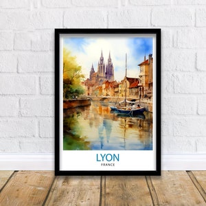 Lyon France Travel Print  Lyon Wall Decor Lyon Poster France Travel Prints Lyon Art Print Lyon Illustration Lyon Wall Art - France Print