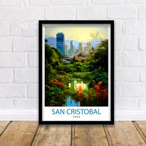 San Cristobal Chile Reise-Druck San Cristobal Wand-Dekor San Cristobal Poster Chile Reise-Druck San Cristobal Kunstdruck San Cristobal