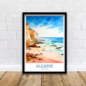 Algarve Portugal Travel Print  Algarve Wall Decor Algarve Poster Portugal Travel Prints Algarve Art Print Algarve Illustration Algarve Wall