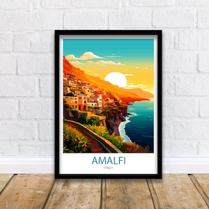 Amalfi Italy Travel Print  Amalfi Wall Decor Amalfi Poster Amalfi Art Print Amalfi Wall Art Amalfi Home Living Decor Gift for Amalfi