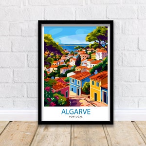 Algarve Portugal Travel Print  Algarve Wall Decor Algarve Poster Portugal Travel Prints Algarve Art Print Algarve Illustration Algarve Wall
