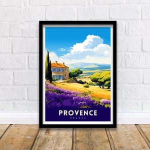 Provence France Travel Print  Provence Wall Decor Provence Home Living Decor Provence France Illustration Travel Poster Gift for Provence