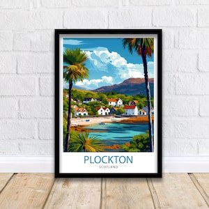 Plockton Schotland print Schotse Hooglanden dorp kunst kustplaats poster Loch Carron muur decor Schotse platteland