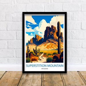 Superstition Mountains Arizona Travel Print| Arizona Wall Decor Superstition Mountains Poster Arizona Travel Prints Superstition