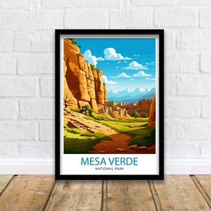 Impresión de viaje al Parque Nacional Mesa Verde, decoración de pared del suroeste, póster de Mesa Verde, impresiones de viajes al Parque Nacional, impresión artística de Mesa Verde, Mesa Verde