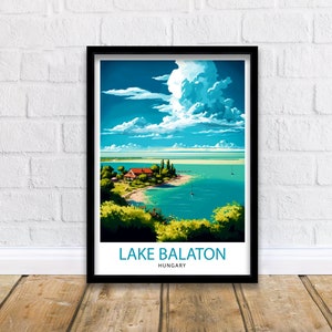Plattensee Ungarn Print, Wanddekoration, Zuhause Wohnzimmer Dekor Ungarn Illustration Reise Poster, Geschenk für Ungarn Ungarn Home Decor