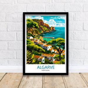 Algarve Portugal Travel Print  Algarve Wall Decor Algarve Poster Portugal Travel Prints Algarve Art Print Algarve Illustration Algarve Wall