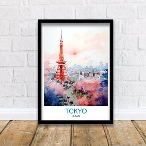 Tokyo Japan Travel Print  Tokyo Wall Decor Tokyo Poster Japan Travel Prints Tokyo Art Print Tokyo Illustration Tokyo Wall Art