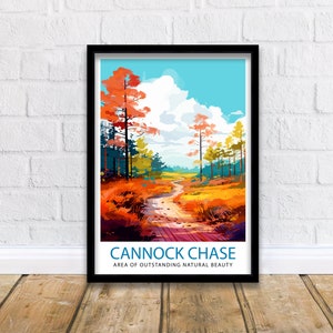 Cannock Chase AONB Print  Staffordshire Nature Reserve Art Cannock Chase Poster English Woodland Wall Decor UK Wildlife Area Illustration