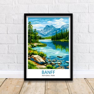 Banff Nationalpark Reise-Druck Banff Wand-Dekor Banff Wohn-Dekor Banff Kanada Illustration Reise-Plakat Geschenk für Banff Kanada Wohn-Dekor