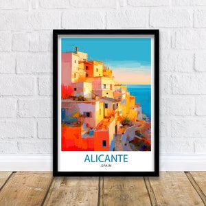 Alicante Spain Travel Print  Alicante Wall Decor Alicante Poster Spain Travel Prints Alicante Art Print Alicante Illustration Alicante Wall