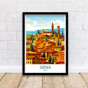 Siena Italy Travel Print Wall Decor Siena Wall Decor Siena Poster Tuscany Travel Prints Siena Art Print Siena Illustration Siena Wall