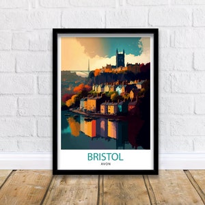 Bristol Travel Print  Bristol Wall Art Bristol Illustration Travel Poster Gift For Bristol UK Home Decor