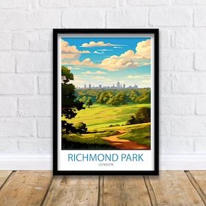 Richmond Park London Druck Richmond Park Wandkunst London Reiseposter UK Landschaftsdruck Richmond Park Wohnkultur Geschenk für Londonliebhaber