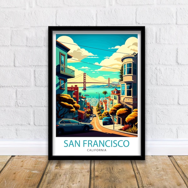 San Francisco Reisedruck | San Francisco Wandkunst San Francisco Home Decor San Francisco Illustration San Francisco Poster San Francisco